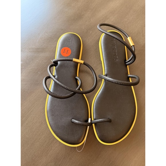 Havaianas Una Pitanga Sandals Womens Black Rubber Strappy Flat Size 11 - Picture 16 of 16